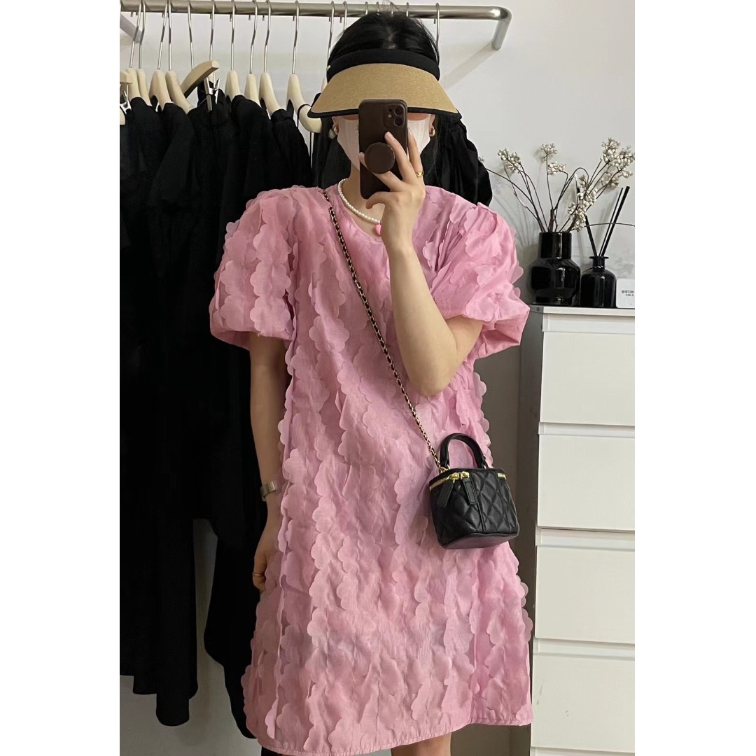 Korean Lifestyle & Kids Boutique - Платье с цветочным принтом и рукавами-фонариками